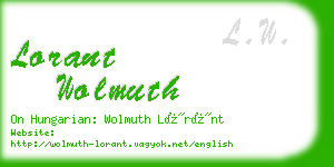 lorant wolmuth business card